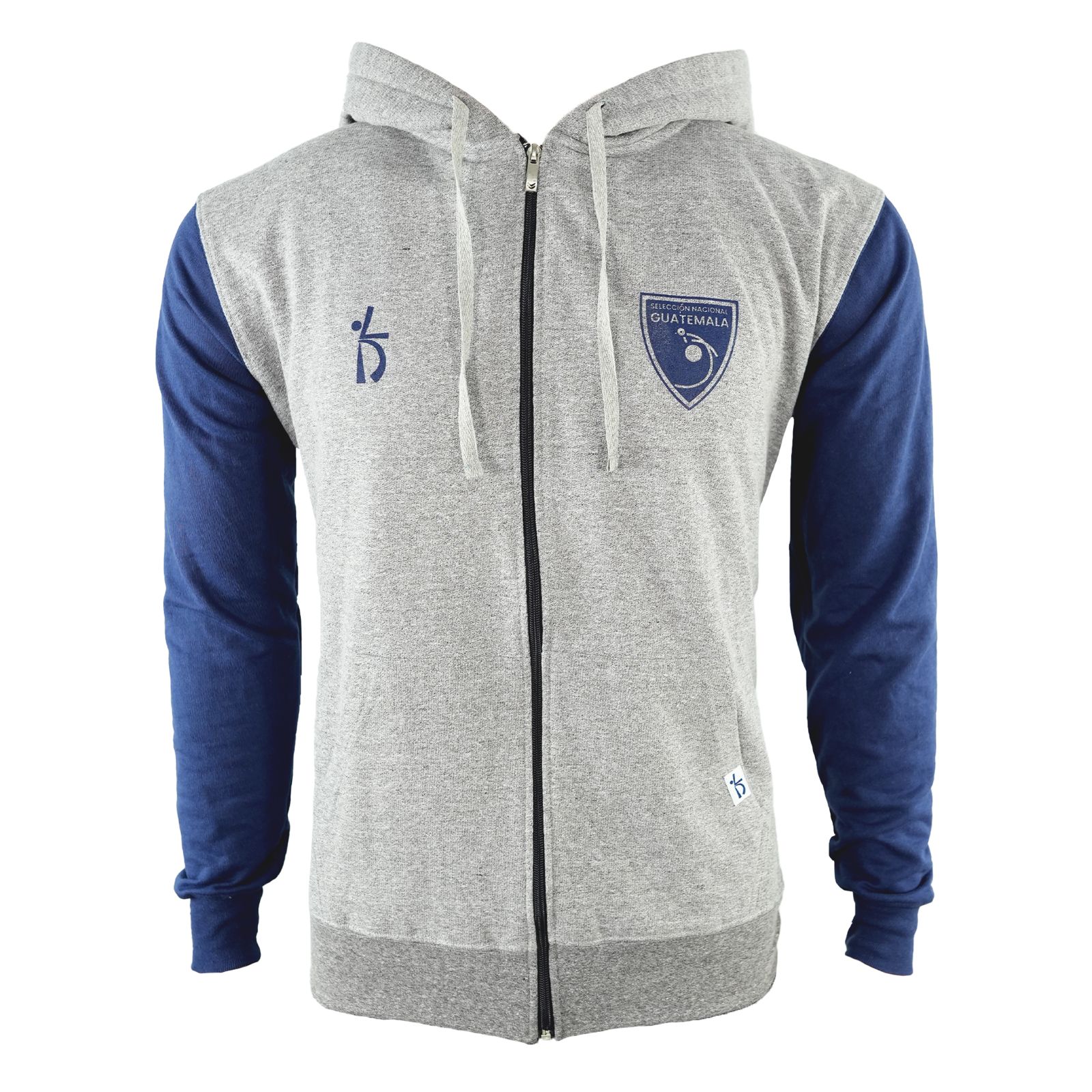 CHUMPA TIPO HOODIE CON ZIPPER LD GUATEMALA GRIS/AZUL LD0106