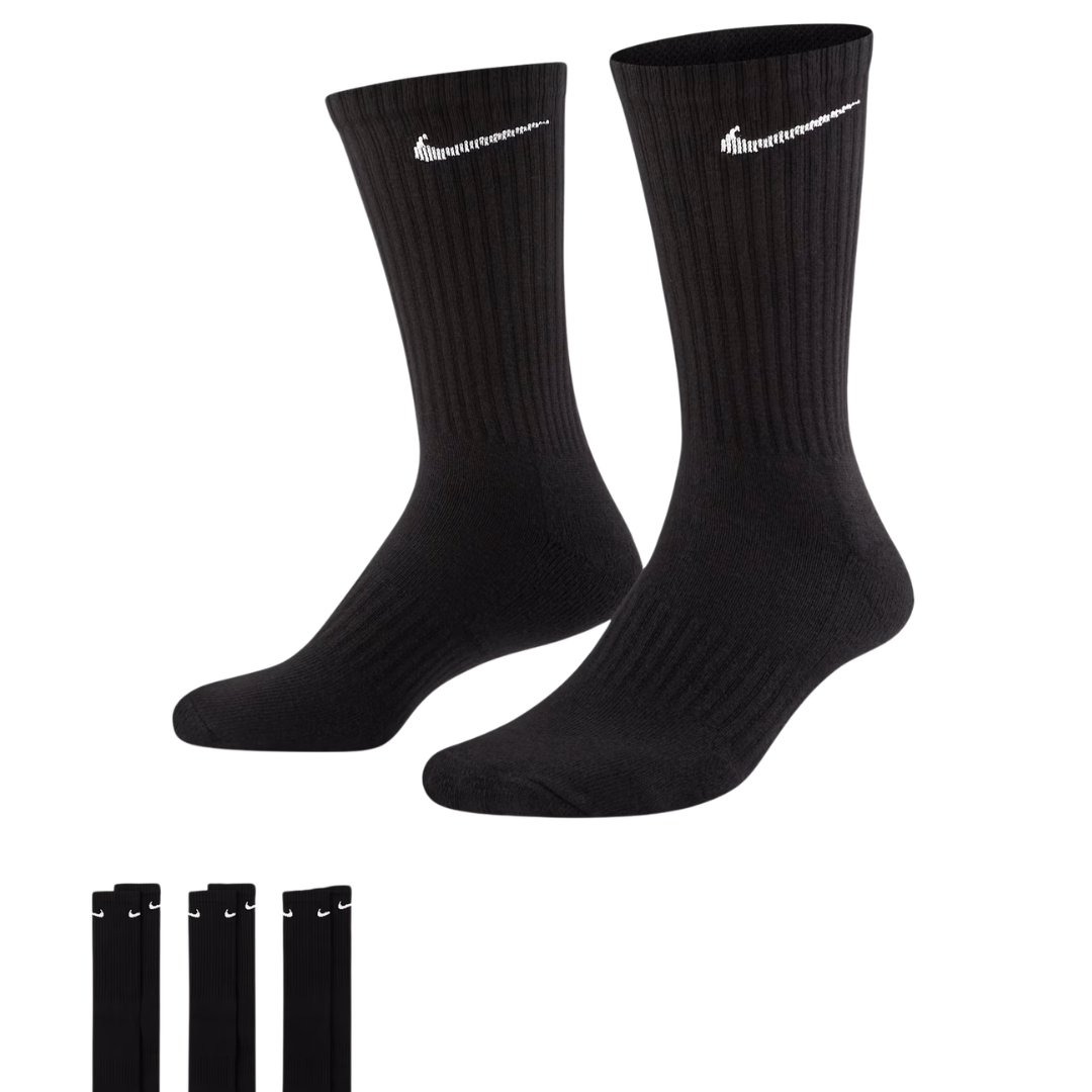 CALCETINES NIKE EVERYDAY CUSH CREW 3PR 'NEGRO' - SX7664010