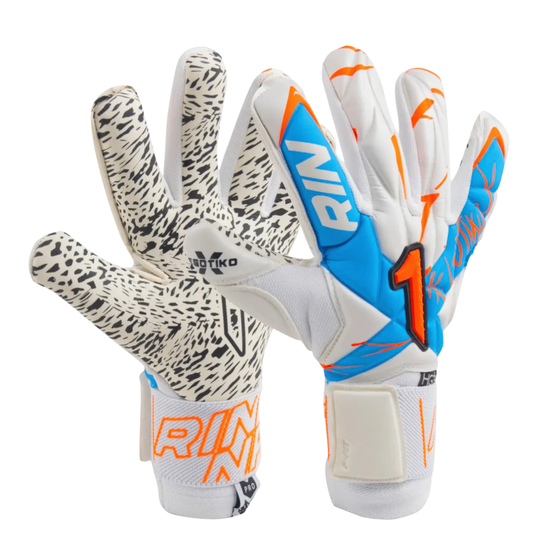 GUANTE DE PORTERO RINAT EGOTIKO X PRIME AD 'BLANCO AZUL NARANJA