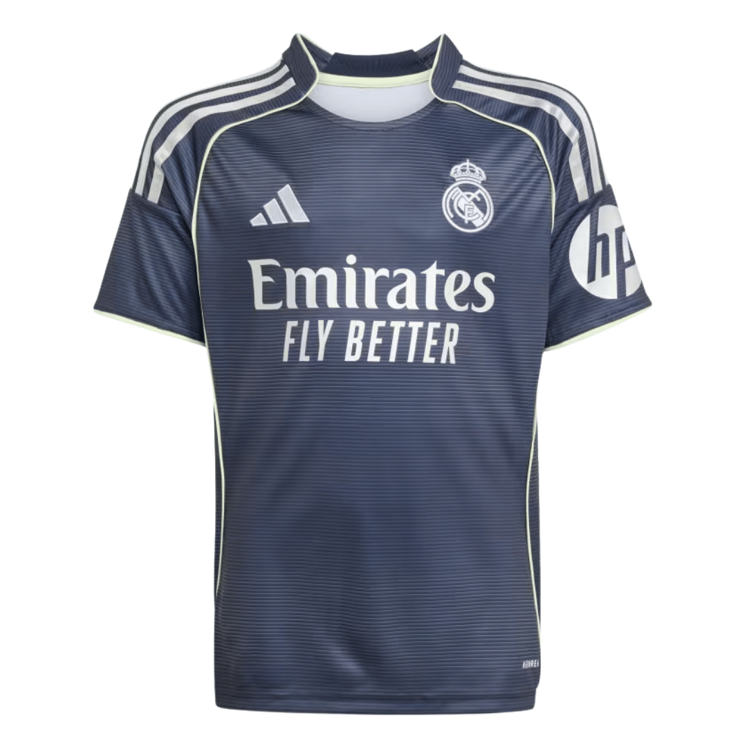 CAMISOLA INFANTIL PERSONALIZADA ADIDAS REAL MADRID VISITA 25/26 MBAPPE - JP3947-MBAPPE