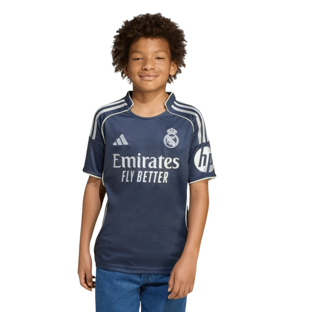 CAMISOLA INFANTIL PERSONALIZADA ADIDAS REAL MADRID VISITA 25/26 MBAPPE - JP3947-MBAPPE