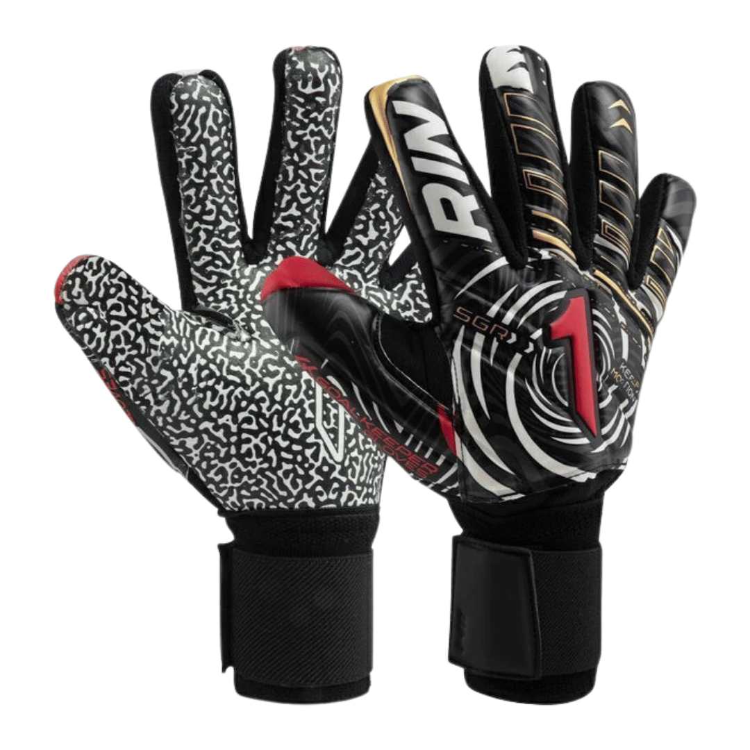 GUANTES DE PORTERO RINAT VORTEX PRIME SPINE AD  VARILLA 'NEGRO/ROJO/ORO' - 1GPS5A6A50-649-222