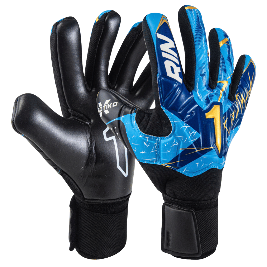 GUANTE DE PORTERO INFANTIL RINAT EGOTIKO X TRAINING AD 'AZUL BLANCO ORO' - 1GTR5I4Y50-652-217