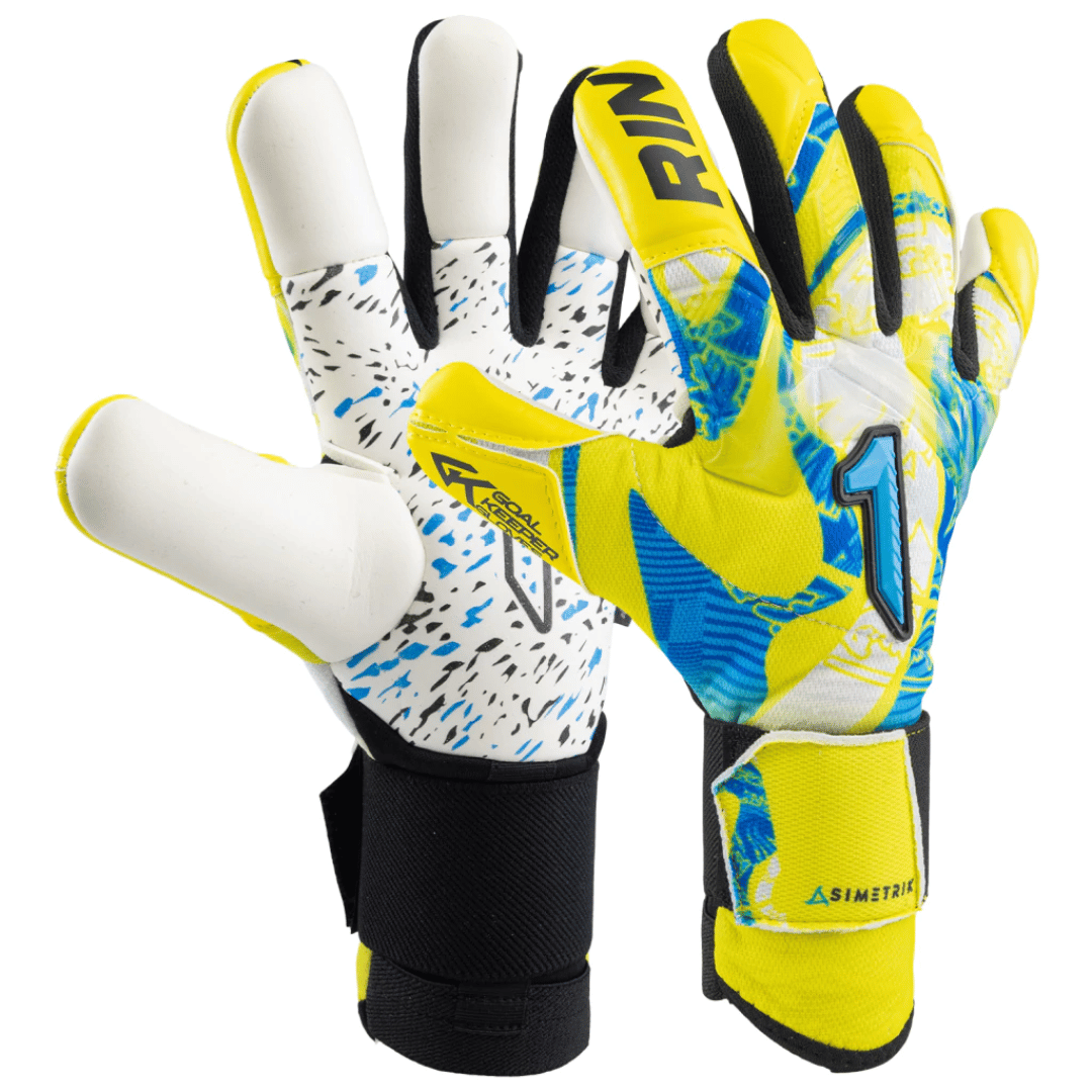 Guante de Portero Rinat Asimetrik Aero Prime ADU 'Amarillo/Azul/Blanco' – imagen 1 de 5