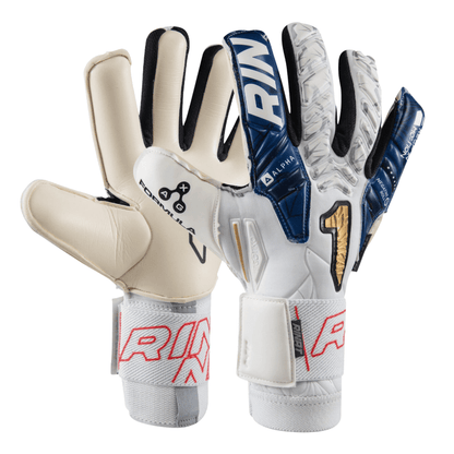 GUANTE DE PORTERO RINAT EGOTIKO VENGADOR ALPHA PREMIUM 'BLANCO/AZUL MARINO' - 1GAL4A5A50-149-220