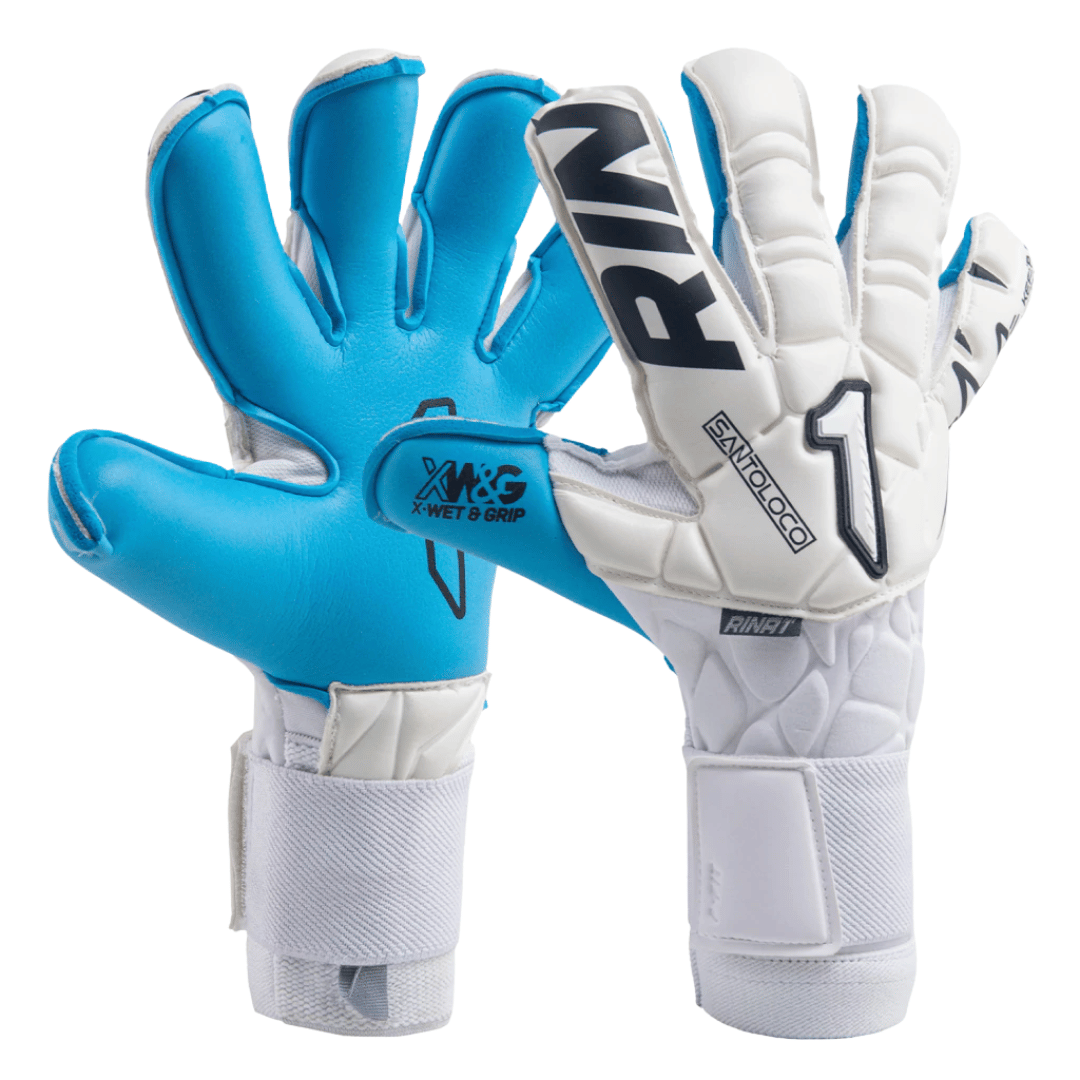 GUANTE DE PORTERO RINAT SANTOLOCO PRO AD 'BLANCO AZUL' - 1GPR4A2A50-110-221