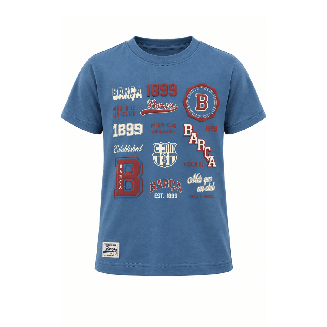 PLAYERA INFANTIL FEXPRO MANGA CORTA FC BARCELONA NEW SOCIETY - BCNTS326106-BL1