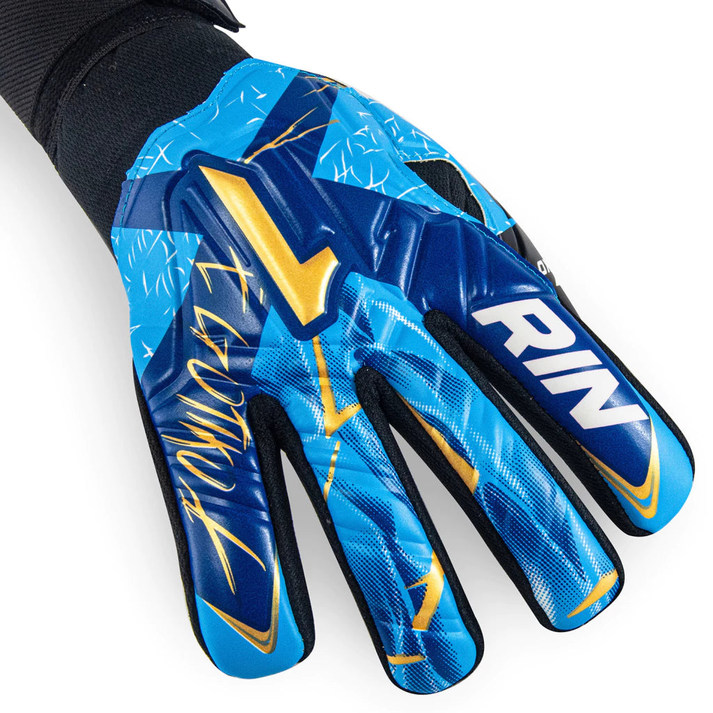GUANTE DE PORTERO RINAT EGOTIKO X TRAINING AD 'AZUL BLANCO ORO' - 1GTR5A4A50-652-219